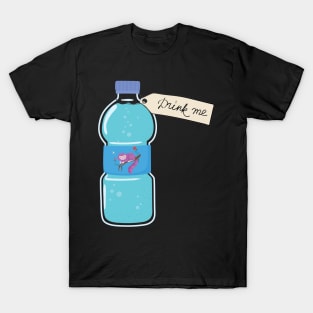 Drink me Water Bottle Alice in wonderland Cheshire cat T-Shirt